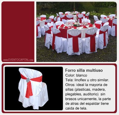 Alquilar Forro silla multiuso - mantelería para sillas para fiestas y eventos en Bogotá - ver precios y fotos de alquileres económico para fiestas y eventos