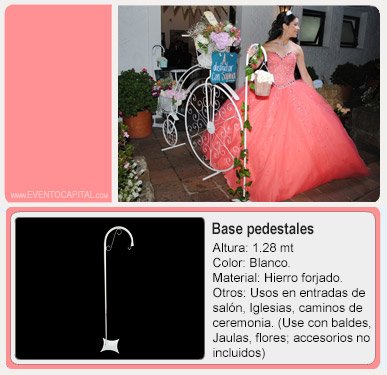 Alquilar Bases para pedestales o jaulas vintage - decoración de entrada para fiestas y eventos en Bogotá - ver precios y fotos de alquileres económico para fiestas y eventos